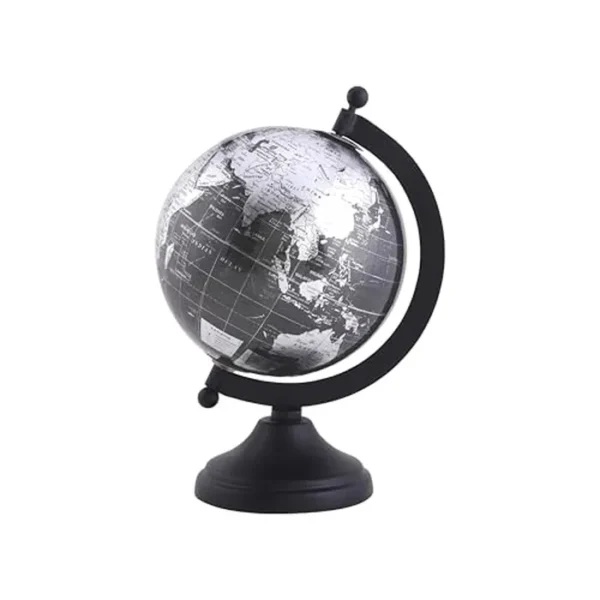 Globo del mundo de 5 pulgadas con soporte de metal resistente (no de plástico). Globos de escritorio para decoración de mesa de escritorio en casa, mesa de oficina, globo de decoración de