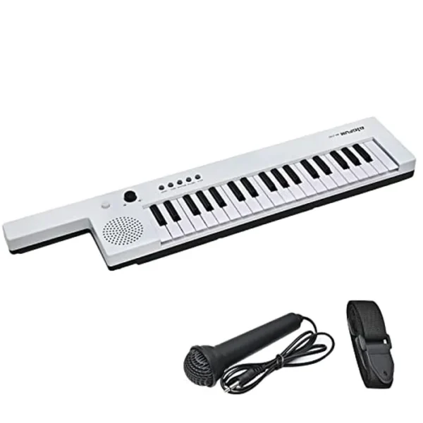 Teclado de piano eléctrico para niños, teclado de 37 teclas, instrumento musical, mini pianos electrónicos de juguete regalos para niños principiantes (blanco)