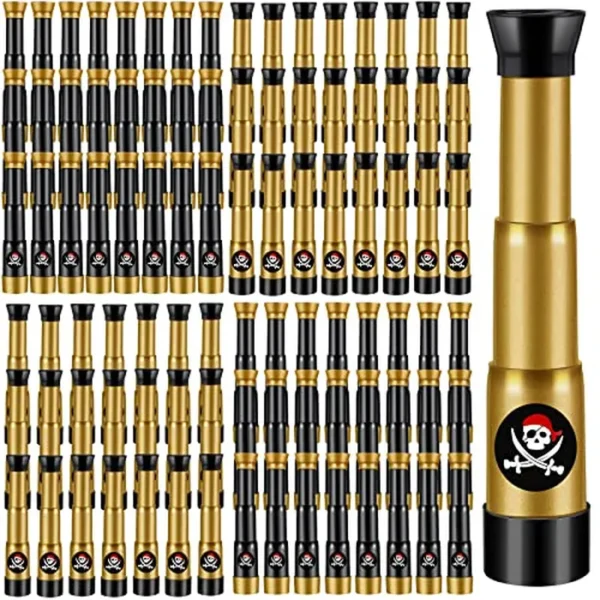 Deekin 24 piezas de telescopio pirata a granel para niños, recuerdos de fiesta pirata, telescopio de juguete para niños pequeños, mini tesoro juguetes para decoración de fiesta de cumpleaños de