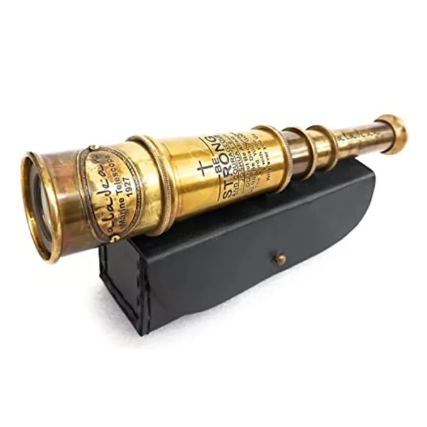 Telescopio de cristal espía vintage de 16 pulgadas, regalos inspiradores para niños – Be Strong & Courageous grabado inspirador pirata Spyglass regalo