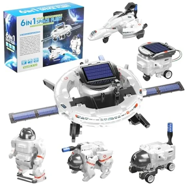Proyectos STEM para niños de 8 a 12 años, kits de ciencia para niños de 8 a 14 años, 6 en 1, robot solar, juguetes espaciales, kits de ciencia de construcción, regalos para niños de 7, 8, 9, 10, 11,