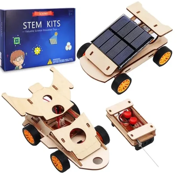 Kit de auto a control remoto para bricolaje, construye tu propio auto solar - Proyectos STEM para niños de 8 a 12 años, experimentos científicos para niños de 9 a 12 años, juguetes STEM para regalos