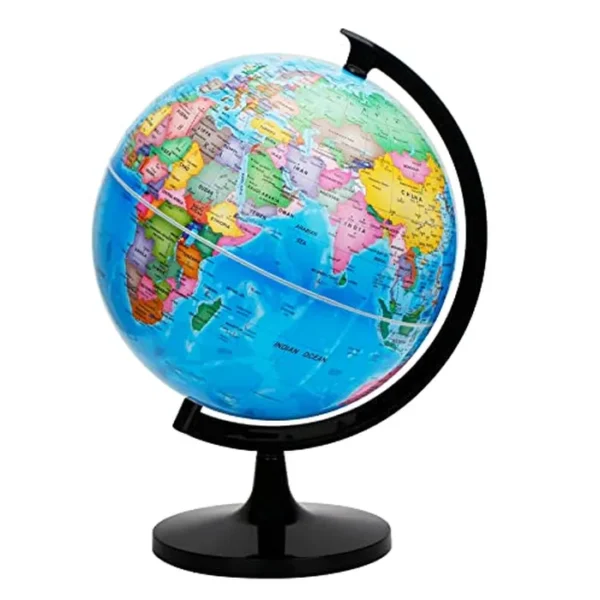 Exerz Globo del mundo de 12 pulgadas, mapa político educativo, globo escolar autoensamblado para aula