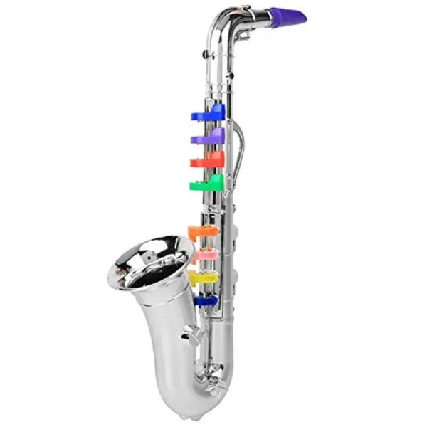 Mini juguete de saxofón de plástico - regalo de instrumentos musicales de plata para niños