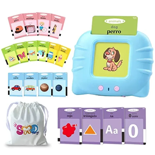 Tarjetas didácticas en español para niños, tarjetas bilingües para niños pequeños/principiantes - ABC, números, colores, formas, inglés/inglés para preescolar, jardín de infantes, a partir