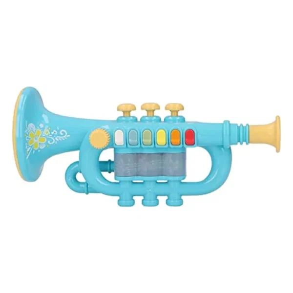 Instrumentos musicales, trompeta para niños, juguete de música preescolar para niños y niñas (azul)