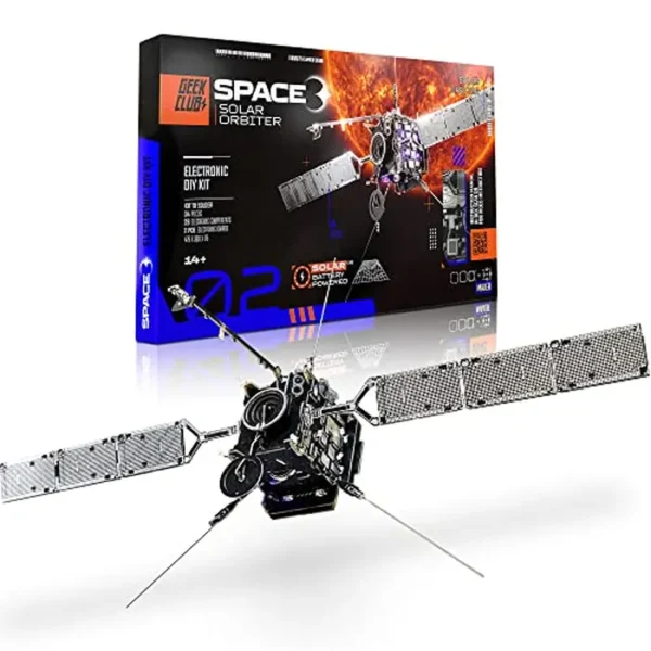 Space O Kit de ingeniería de bricolaje - Kit de construcción de modelos de orbitador solar - Kits de juguetes de ciencia con energía solar - Kit educativo STEM Kit de ingeniería eléctrica -
