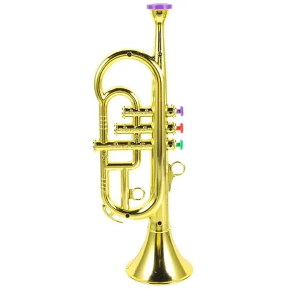 STOBOK Juguete de trompeta para niños, instrumento musical de viento y latón para recuerdos de fiesta, herramienta educativa temprana, dorado
