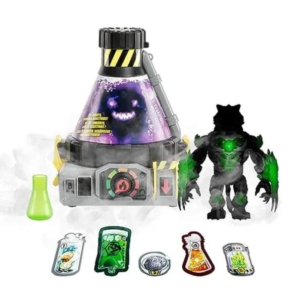 Creador de bestia Stealth Strike Cat. Añade ingredientes y sigue los pasos del experimento para crear tu bestia! con Bio Mist y más de 80 luces, sonidos y reacciones - El estilo puede variar | Exclusivo de Amazon