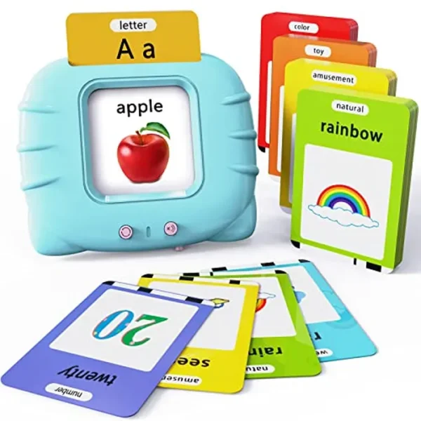 Lapare - Juguete educativo audible con música para niños de 1 a 5, 252 palabras visuales, tarjetas didácticas, de jardín de infantes, juguete para aprender números del alfabeto, formas, colores, etc.