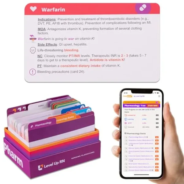 Tarjetas flash de farmacología - Sin pelusa - Esenciales de la escuela de enfermería para estudiantes - 2025-2026 NCLEX ATI HESI Review LPN RN Tarjetas flash (223 tarjetas)