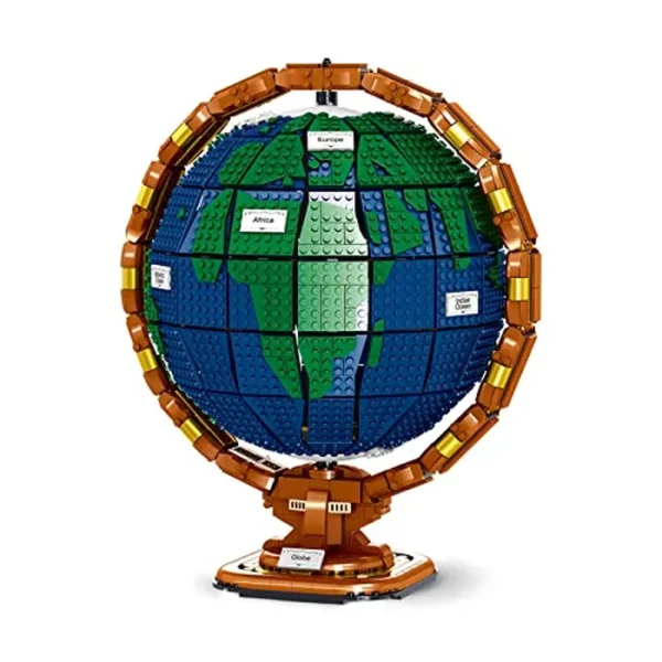 Ideas The Globe - Juego de construcción para adultos, 2514 piezas, decoración del hogar, mapa del mundo, globo giratorio, regalos para quienes aman los viajes y la geografía, nuevo 2023
