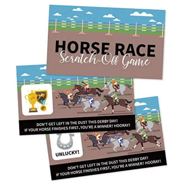 44 tarjetas para raspar el Kentucky Horse Derby – Juego de carreras de caballos suministros para fiestas