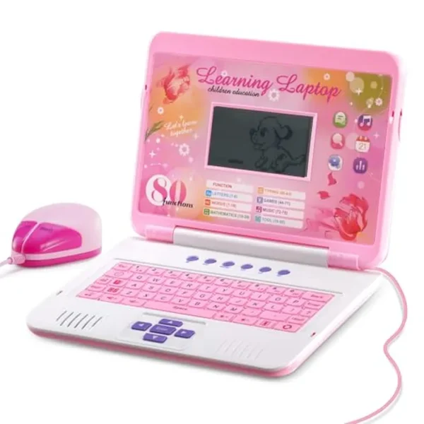 LESHITIAN Laptop para niños - 80 actividades de aprendizaje para aprender alfabeto, palabras, matemáticas, juegos y música - Computadora educativa de aprendizaje para niños a partir de 5 años
