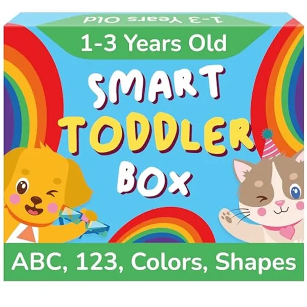 TOYVENTIVE Libros educativos, tarjetas flash y rompecabezas: regalos de cumpleaños para niños de 1, 2, 3 y 4 años, juguetes de aprendizaje y actividades para niños pequeños