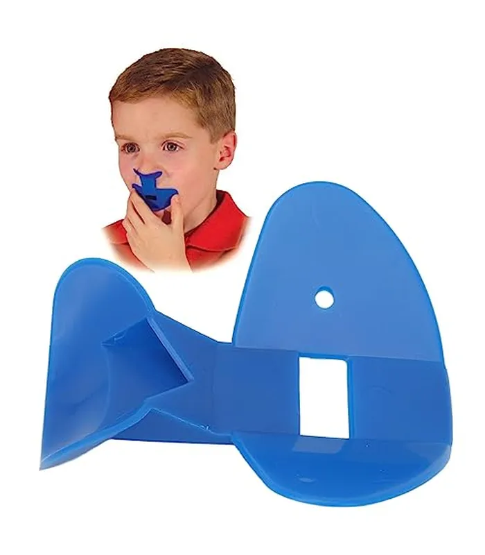 B0C9LM8V4N05 Flauta de nariz para niños, flauta de plástico, silbato de entrenamiento de nariz azul oscuro para control de garganta y nariz mejora la claridad del habla