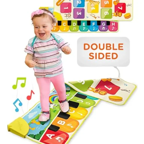 Move2Play, Alfombrilla de piano de doble cara | Más de 50 sonidos y canciones | Regalo de 1, 2, 3, 4+ años y regalo de cumpleaños | Bebé, niño, niño y niña de 12, 18, 24 meses