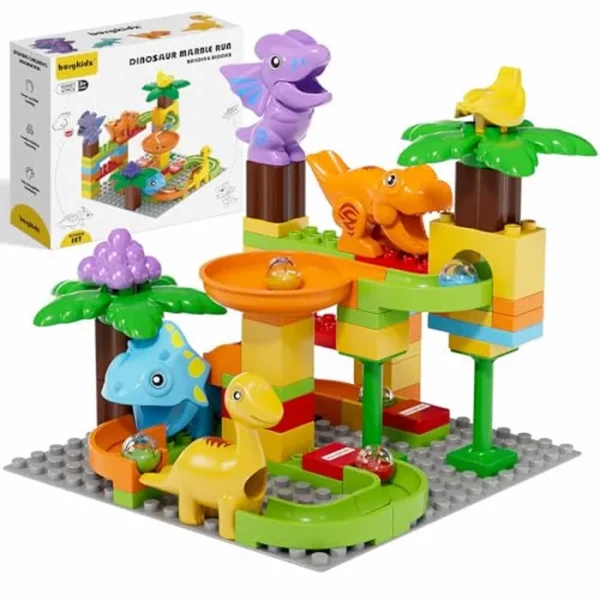 Bloque de construcción de dinosaurios para niños, juego de rompecabezas de laberinto de ladrillos de juguete Montessori, pistas de carreras compatibles con las principales marcas para niños y niñas de