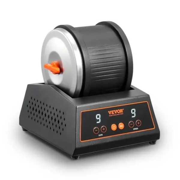 VEVOR Máquina de vaso de roca, máquina pulidora de rocas de 4 libras, pulidora de rocas con motor de accionamiento directo, 9 ajustes de velocidad, temporizador de pulido de 9 días, vaso de piedra,