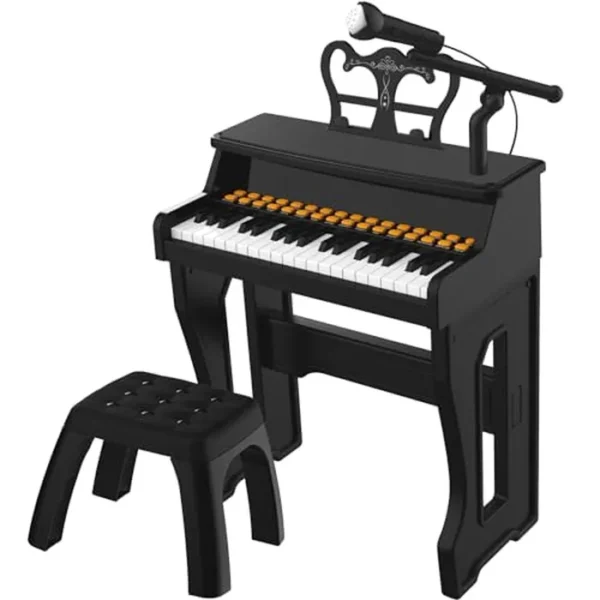 Dollox Piano de teclado para niños, juguetes de piano para niños pequeños, 37 teclas, instrumentos musicales para niños, teclado eléctrico, pianos de bebé para principiantes, mini juguete musical con