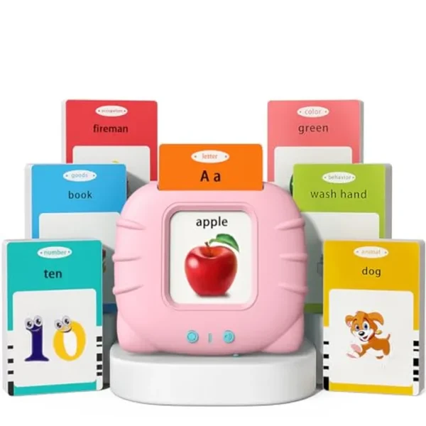 Kidzdo - Juguetes de aprendizaje para niños de 2 a 4 años – 254 tarjetas de memoria que hablan con música, ABC 123, etc., juguetes de terapia del habla de bolsillo, regalos educativos para niñas de 2,