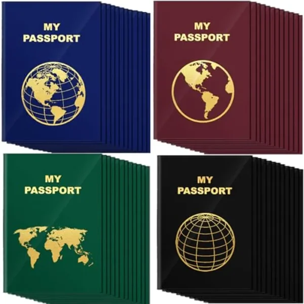 Lincia Cuaderno de pasaporte en blanco, 48 unidades, libro de pasaporte falso, diario de viaje, libro para colorear a granel para niños, actividades de avión, decoración de aula, proyectos escolares