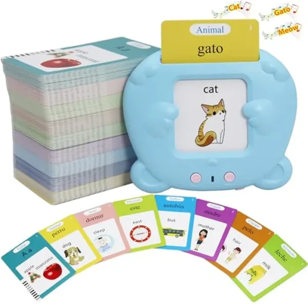 Tarjetas didácticas bilingües de 510 palabras del alfabeto en español e inglés para niños de 3 a 8 años, juguetes de terapia de discurso de bolsillo, juguetes para autismo, juguete educativo