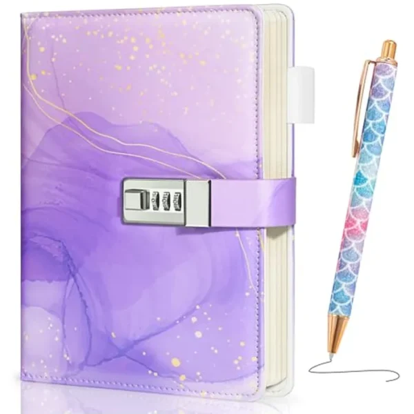 Diario con cerradura para niñas de 8 a 12 años, diario A5 con candado, 192 páginas, diario con cerradura para niños con bolígrafo, cuaderno bloqueado, regalos de cumpleaños, cosas lindas para