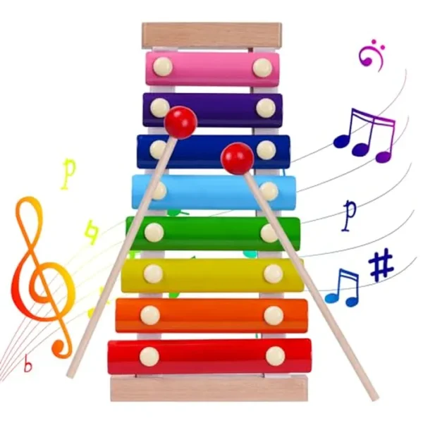 Xilófono para niños pequeños de 1 a 3 años, instrumentos musicales para niños pequeños de 1 a 3 años, juguete de madera para niños pequeños, xilófono para bebés de 6 meses en adelante, instrumentos