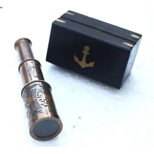 Telescopio pirata, monocular de latón Spyglass Telescopio de mano Observación de aves Caza Senderismo Viajar Plegable