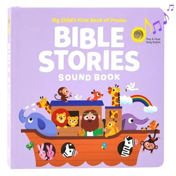 Bible Stories Libros de sonido cristiano para niños, 6 canciones de la Biblia, bautizo, regalos de bautismo para niños y niñas, juguetes religiosos, libros de música interactivos para niños pequeños