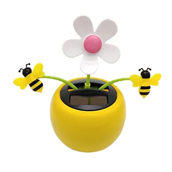 Juguetes solares de girasol de flores bailarinas, Adorno de baile solar, Juguete de baile oscilante de coche Decoración de alféizar de ventana de abeja de miel Juguetes de oscilación Kits de energía