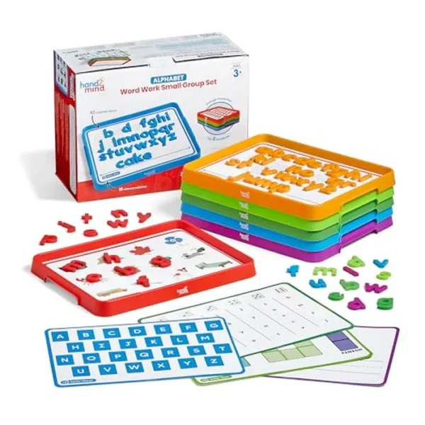 hand2mind Juego de 6 letras magnéticas en minúsculas del alfabeto, letras magnéticas en minúsculas, manipuladores fonéticos, actividades de conciencia fonémica, materiales de ciencia de lectura para