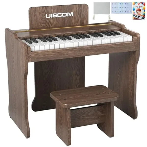 Teclado de piano para niños, piano digital de 37 teclas, piano para niños pequeños, mini juguete de piano para bebés, juegos de instrumentos musicales para niños, teclado de piano de madera