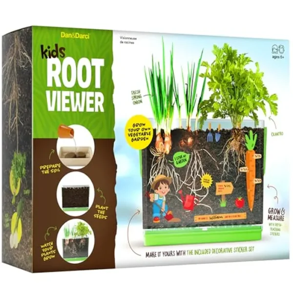 Kit de visor de raíces para niños – Cultiva tu propia planta para niños y niñas – Juguetes de ciencia STEM y kits de cultivo de manualidades para edades de 4 a 8 años, regalos de cumpleaños para niños