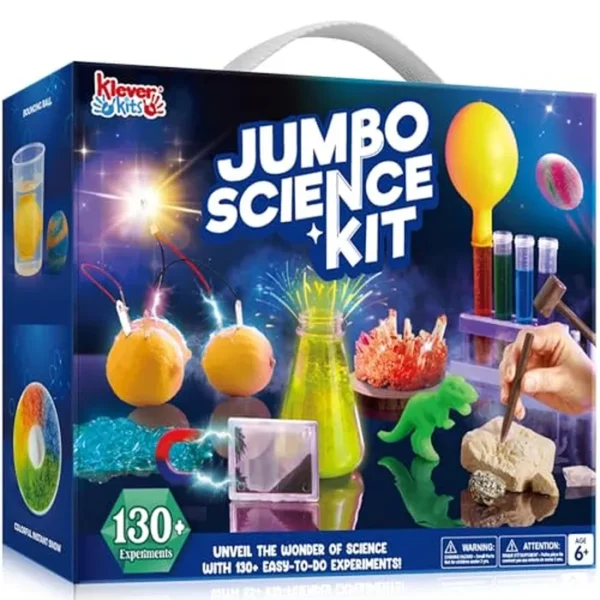 Klever Kits Kits de ciencia jumbo - Más de 130 experimentos juguetes educativos, actividades STEM con árbol de cristal en crecimiento, circuitos de frutas y juego de química, regalos de cumpleaños de