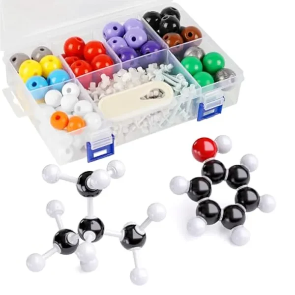 Kit de modelo molecular, juego de 240 piezas de química molecular orgánica, kit de modelo de elementos atómicos para lecciones de química, kit de construcción de estructuras moleculares,