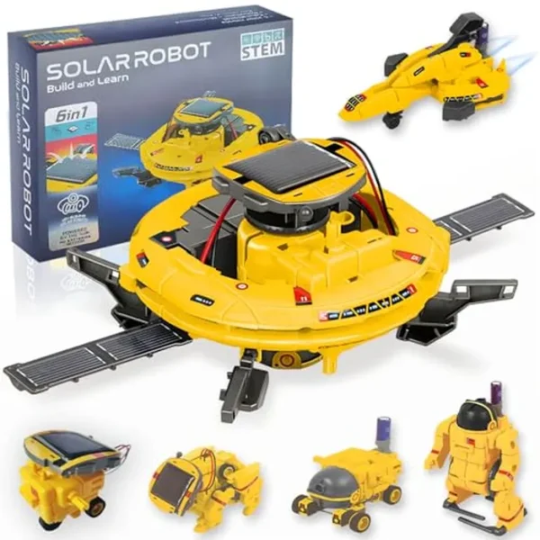 STEM - Juego de robótica de energía solar 6 en 1 para niños, proyectos de ingeniería espacial y experimentos científicos, regalos educativos de cumpleaños para niños y niñas de 8, 9, 10, 11