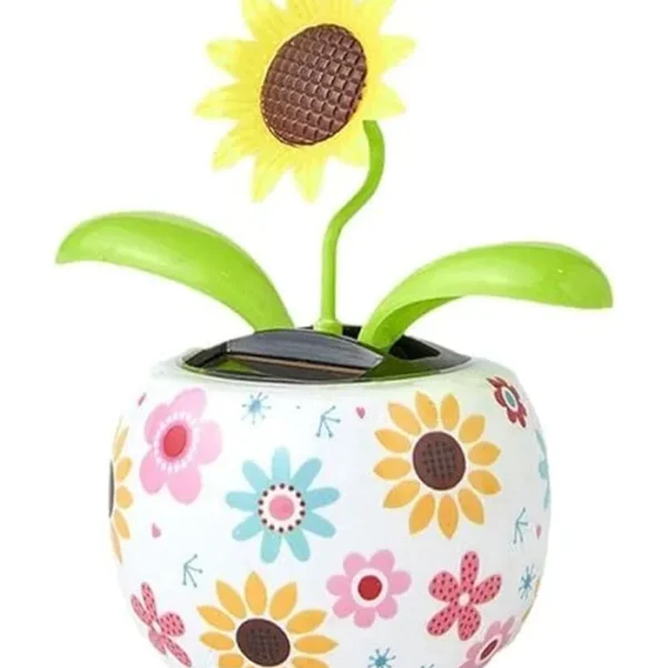 Girasol de color solar bailando flor solar bailando juguetes solares, juguete de bailarín animado oscilante con energía solar, decoración de escritorio de oficina para automóvil, adornos divertidos