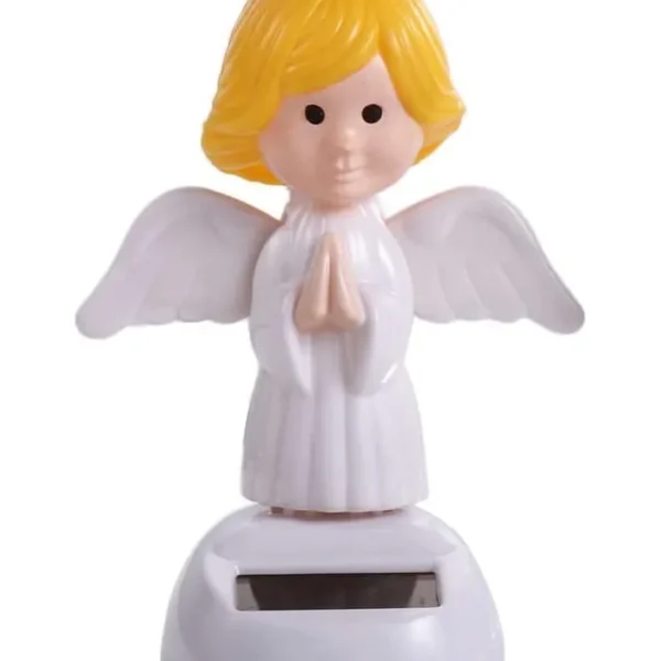 Baile con energía solar blanca, figuras de baile solar de ángel, mano agitada con energía solar, para decoración de automóvil, ventana, tablero de instrumentos de automóvil, decoración de kits de