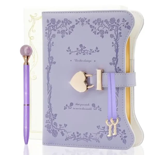 hi! - Diario SCI con cerradura y llaves para niñas y mujeres, diario de 360 páginas con candado para niñas, ideas de regalo, diario de bloqueo con bolígrafo, bonito juego de diarios para adolescentes