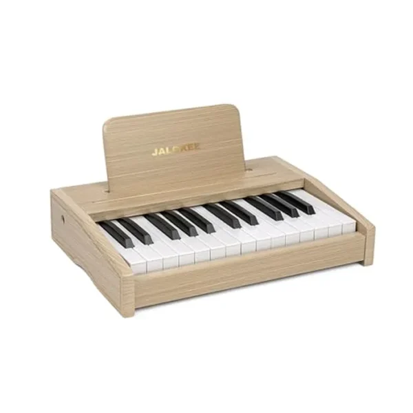Teclado de piano para niños, piano digital para niños, juguete de instrumento educativo musical, juguete de madera para niñas y niños a partir de 3 años (roble, 25 teclas)