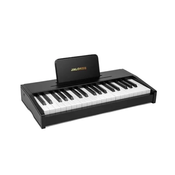 Teclado de piano para niños, piano digital para niños, juguete de instrumento educativo musical, juguete de madera para niñas y niños a partir de 3 años (negro, 37 teclas)