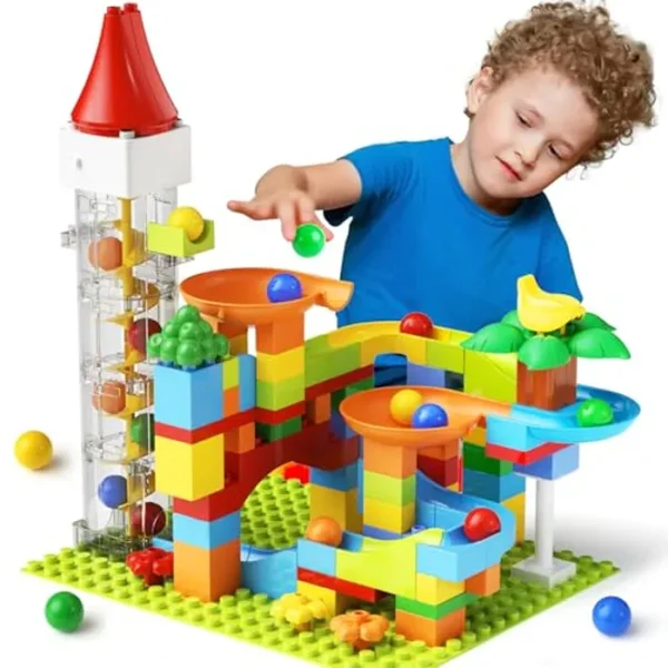 Marble Run Toy Elevador motorizado Kit de laberinto de mármol con máquina de movimiento perpetuo, bloque de construcción educativo, juego de construcción STEM Aprendizaje Mano Ojo Coordinación