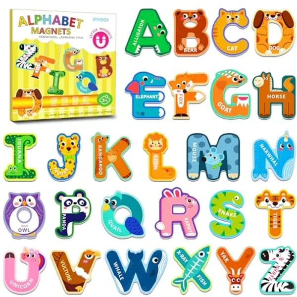 Imán del alfabeto, imanes de nevera para niños pequeños de 1 a 3 años, letras magnéticas del alfabeto, imanes ABC para niños pequeños de 1 a 3 años, imán para nevera para bebé (letra F en mayúscula)