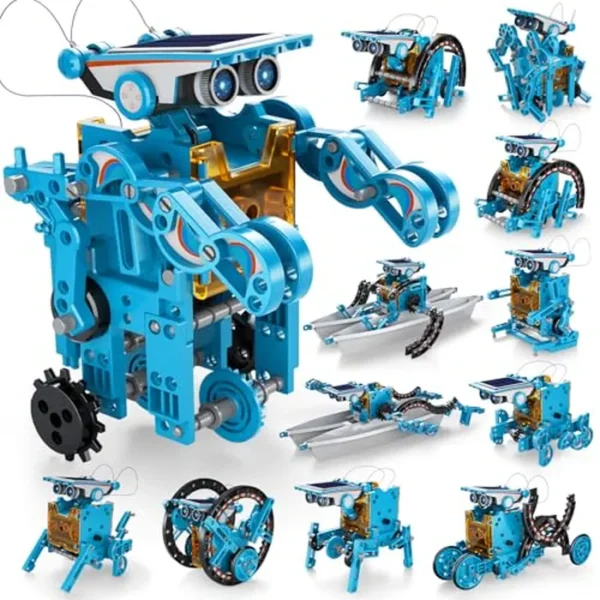 STEM - Robot solar educativo 12 en 1 para niños de 8 a 13 años, kit de ciencia de construcción STEM DIY regalos de cumpleaños para niños de 8, 9, 10, 11, 12, 13, 14 años, funciona con energía solar