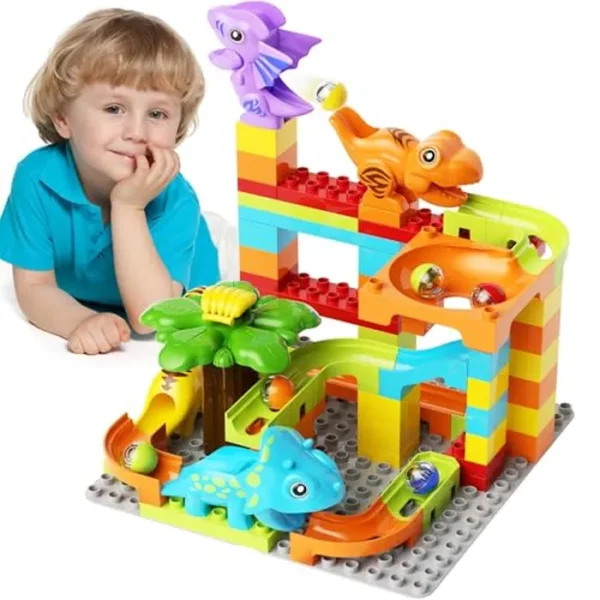 Bloques de construcción de dinosaurios de mármol para niños, tronco educativo clásico de bloques grandes para niños pequeños, compatible con las principales marcas, juguetes de cumpleaños, regalos