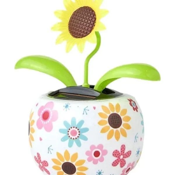 Girasol solar bailarín solar bailarín, figuras de baile solares, figuras de baile con energía solar, bailarín animado para decoración de coche para tablero de automóvil, escritorio, kits de energía