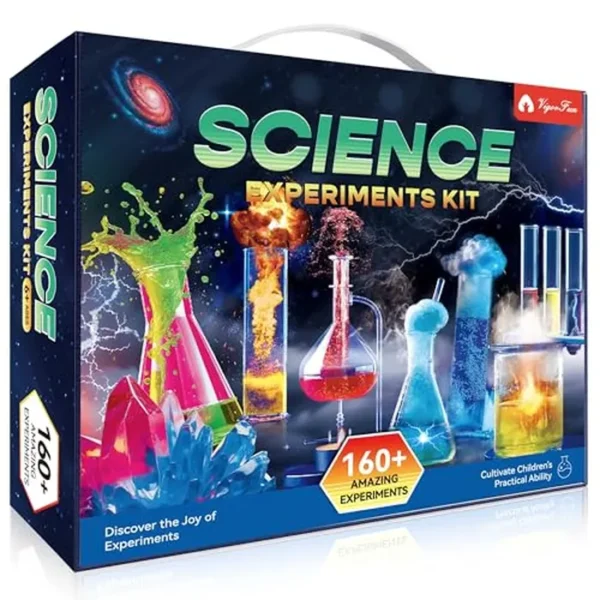 Kit de 160 experimentos científicos para niños de 3, 4, 5, 6, 7, 8, juguetes STEM para niños de 9 a 12 años, juego educativo de aprendizaje físico de química para niños, ideas de cumpleaños