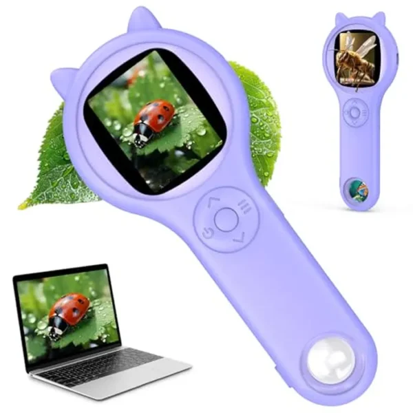 Microscopio para niños, mini microscopio de bolsillo para niños pequeños, kit educativo de ciencia de microscopio digital, regalos de cumpleaños de Navidad, juguetes para niñas de 3, 4, 5, 6, 7, 8, 9,